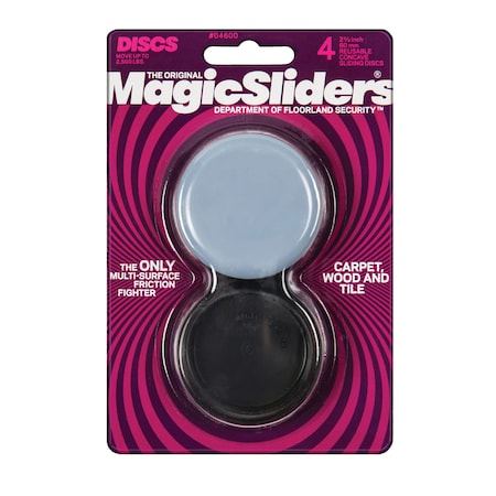 Magic Sliders Magic Sliders Gray 2-3/8 in. Adhesive Polymer Sliding Discs 4 pk 04600